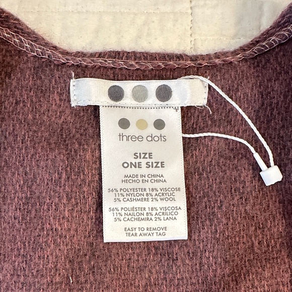 NWOT Three Dots Cashmere Blend Poncho Western Fringe Poncho - Picture 2 of 7